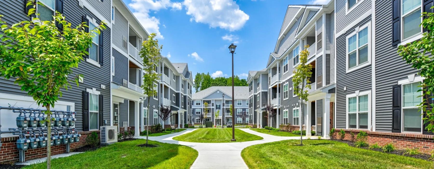 walkway between buildings